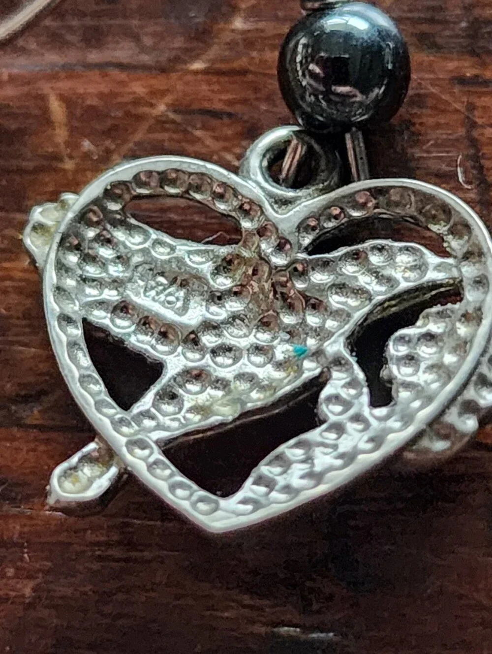 Vintage Sterling Tone Hummingbird Dangle Earrings Pierced Hook Marked Floral